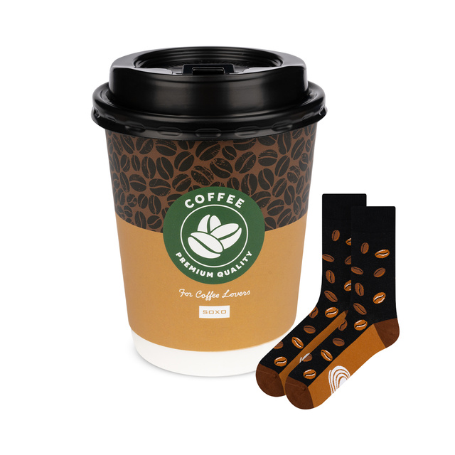 Calcetines de hombre Soxo café en taza